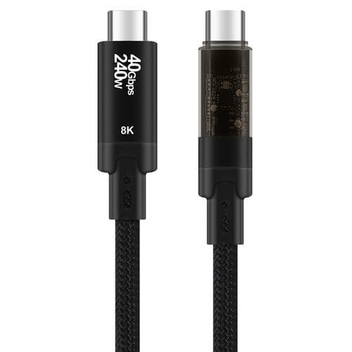 USB4 240W USB-C to USB-C 케이블 (1M) – LED 충전 인디케이터, 8K 영상 출력, 40Gbps 전송 속도