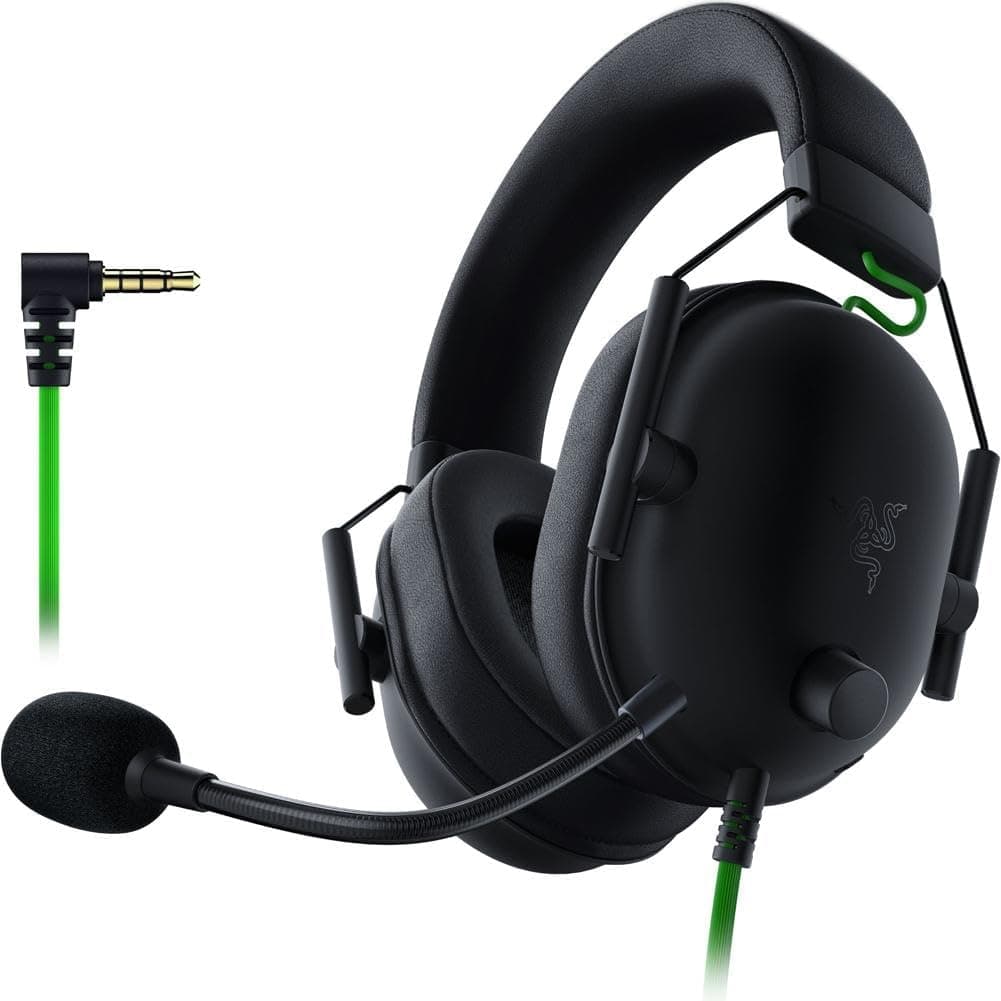 Razer BlackShark V2 X 게이밍 헤드셋 – 50mm 드라이버, 카디오이드 마이크, 메모리폼 쿠션, 3.5mm 유선 연결 (블랙)